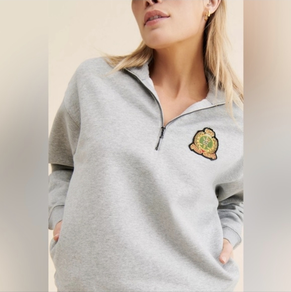 Favorite Daughter Coaches Half Zip Grey XS - Picture 3 of 9